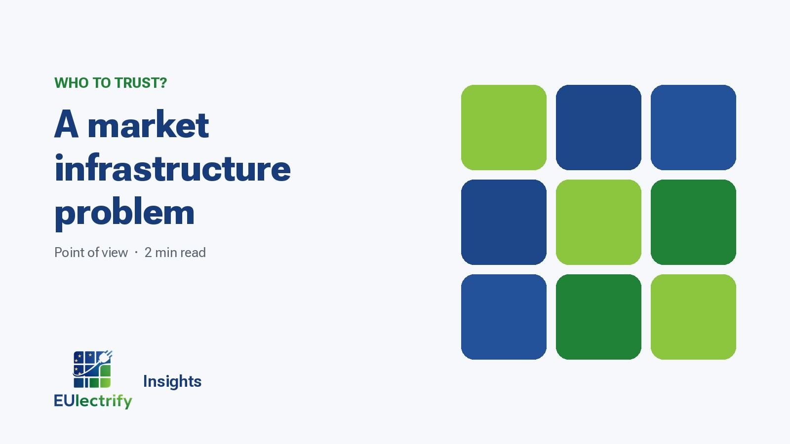 Electrification is not a technology problem. It is a market problem.