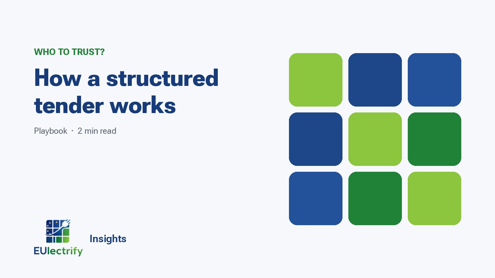 From need to request: how a structured electrification tender works